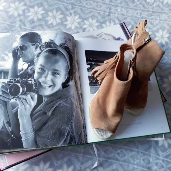 EUC Aldo Lennoxville tan suede open back bootie, 6 - Picture 2 of 8